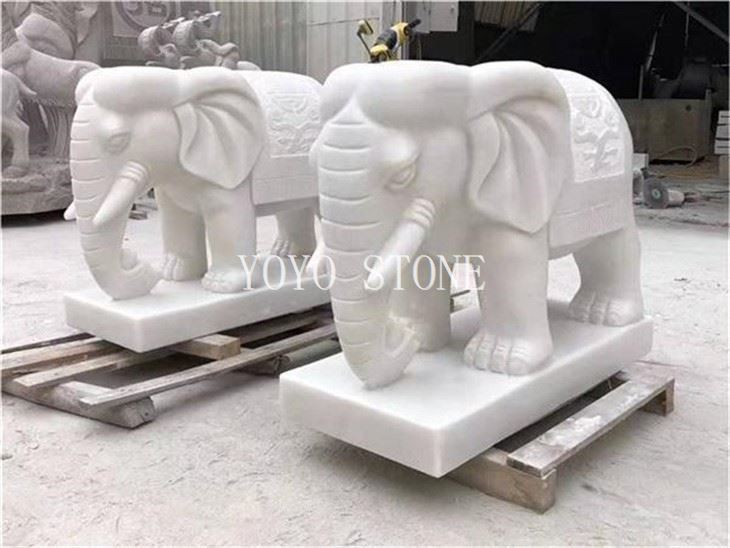 Marble Elephant Sculpture