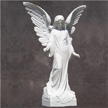 Baltā marmora eņģeļa statuja